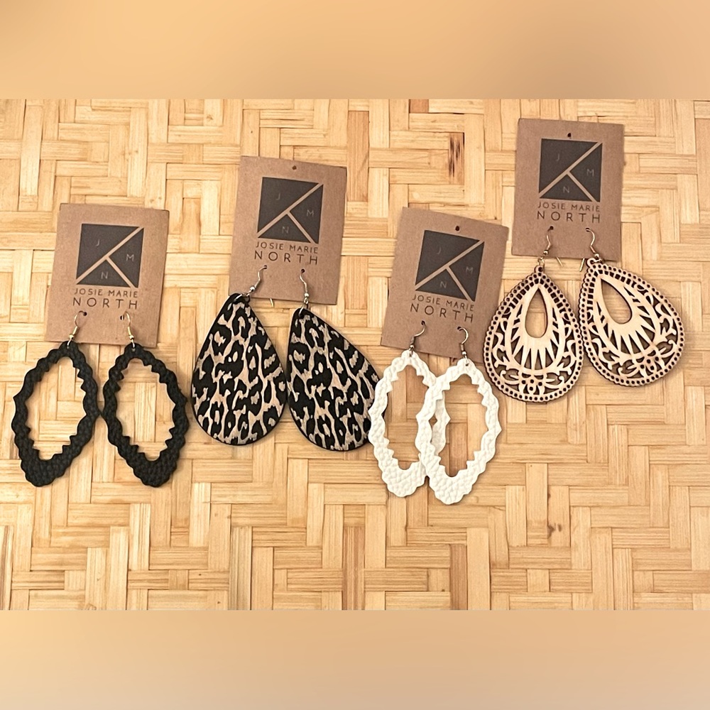 COPY - Trendy Earring Lot - Four Pair. Leopard Print. $20 Big Earrings Boutique…
